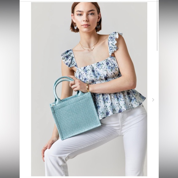 NWOT Francesca’s Trista Plaid Boucle Small Tweed Plaid Tote/Purse - Picture 5 of 8